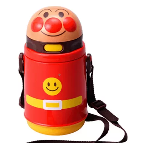 ၄၃┋JP#麵包超人#吸管式#紅：不鏽鋼，水瓶水壺罐(約11×9.8×19cm/400ml)。