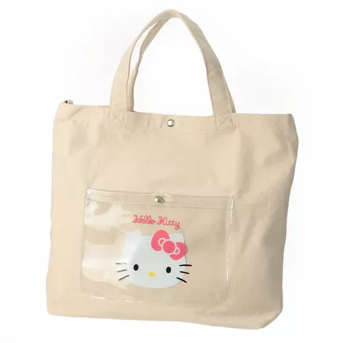 ၄၃┋JP#三麗鷗#凱蒂貓#米：手提肩背袋(約H38×W45×D10cm)。