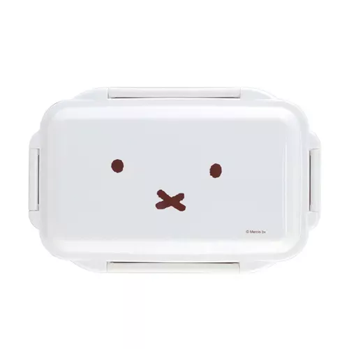 ၄၃┋JP#米飛兔#表情風#咖白色：便當盒餐具組(約H18.5×W11.5×D6cm/500ml)。