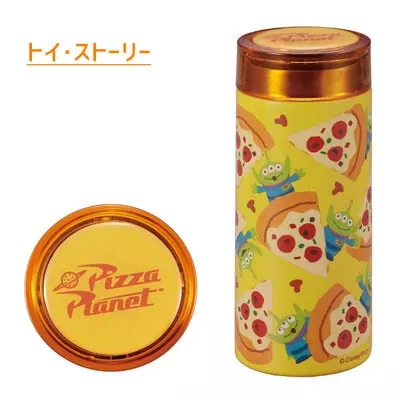 ၄၃┋JP#皮克斯#迪士尼#玩具總動員#三眼怪#披薩#黃：不鏽鋼，水瓶水壺罐(約5.6×13.8cm/保温58度以上(6時)保冷12度以下(6時)/0.2L)。