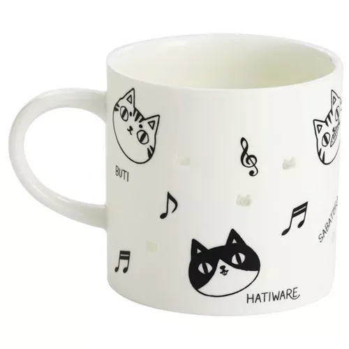 ၄၃┋JP#猫3兄弟#音樂風#螢雕款：陶瓷，馬克杯(約8×8.3cm)。