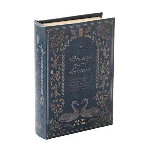 ၄၃┋JP#artipurCOTTAGE#天鵝湖#洋書風#書本型#藍：收納盒(約14.5×5×21cm)。