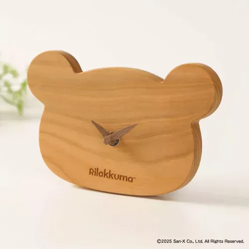 ၄၃┋JP#SANX#拉拉熊/懶懶熊#咖：木，時鐘(約W17×H11×D1.5cm)。