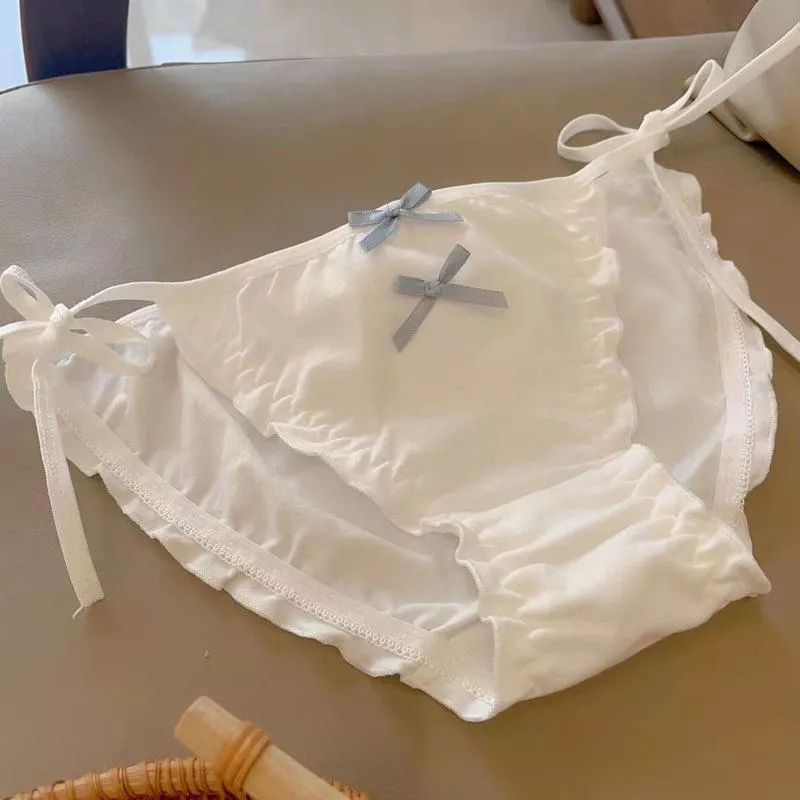 ☻｜JP#小蝶結#成人/女生#綁帶款#白：內褲十二件組(FREE)。