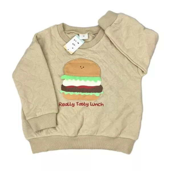 ☻｜JP#漢堡/熊#兒童/小北鼻#長袖款#咖：衣服(100/110/120/130)。