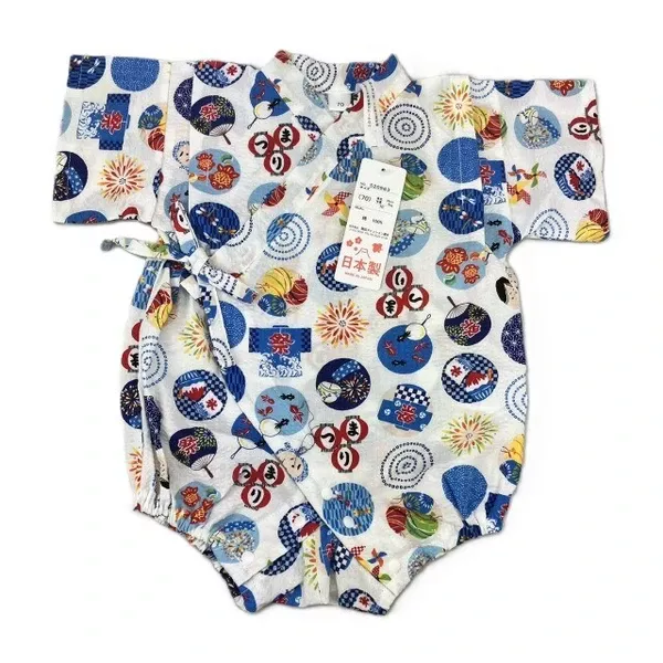 ☻｜JP#慶典風#兒童/小北鼻#和服/甚平/浴衣#短袖款#白：兔裝包屁衣(70/80)。