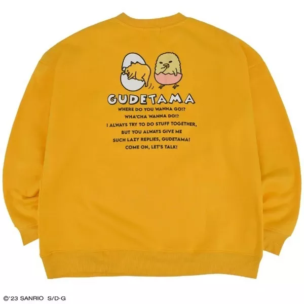 ☻｜JP#三麗鷗#蛋黃哥#成人/男生/女生#長袖款#黃：衣服(F/身丈69身巾63肩丈65袖丈54cm)。