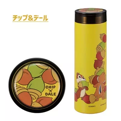 ☻｜JP#迪士尼#奇奇蒂蒂#榛果：水瓶水壺罐(約5.6×18.8cm/保温67度以上(6時)保冷11度以下(6時)/0.3L)。