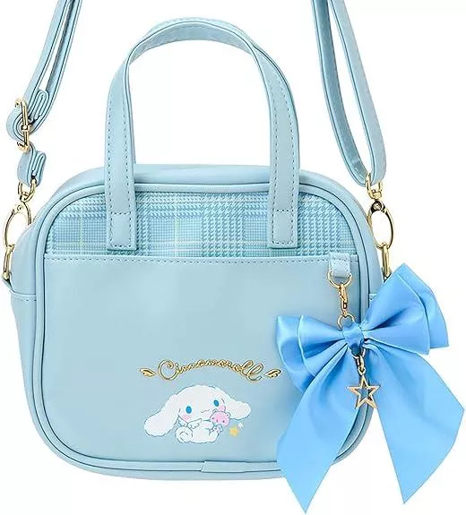 ☻｜JP#三麗鷗#酷洛米#星絲帶#紫：手提肩背包(約17×7×15cm/提帶25cm/背帶長68~118cm)。