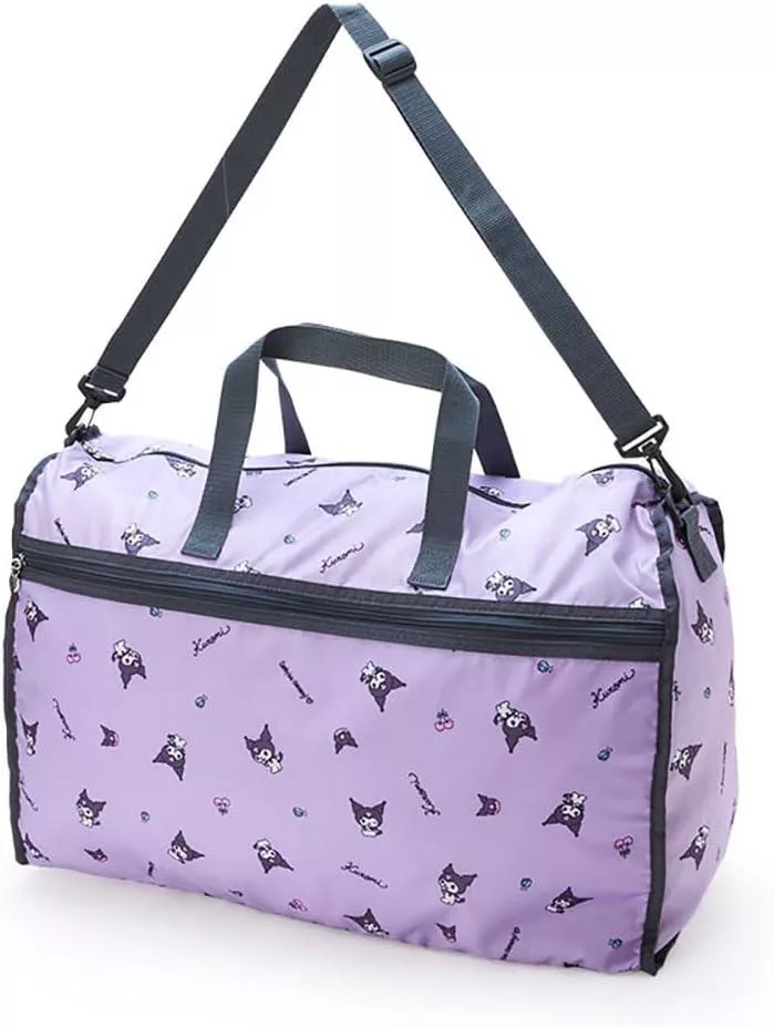 ☻｜JP#三麗鷗#酷洛米#櫻桃#紫：行旅/手提肩背包(約55×22×36cm收納時24×6×17cm/提帶長45cm/背帶長54~105cm)。