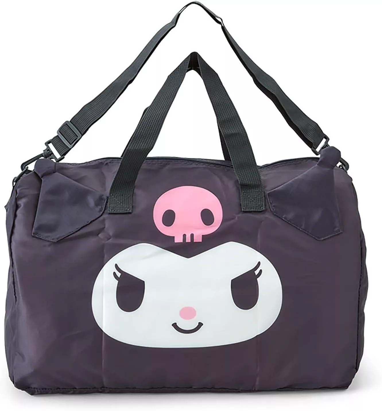 ☻｜JP#三麗鷗#酷洛米#大臉風#黑：行旅/手提肩背包(約48×22×30cm/收納時24×3×18cm)。