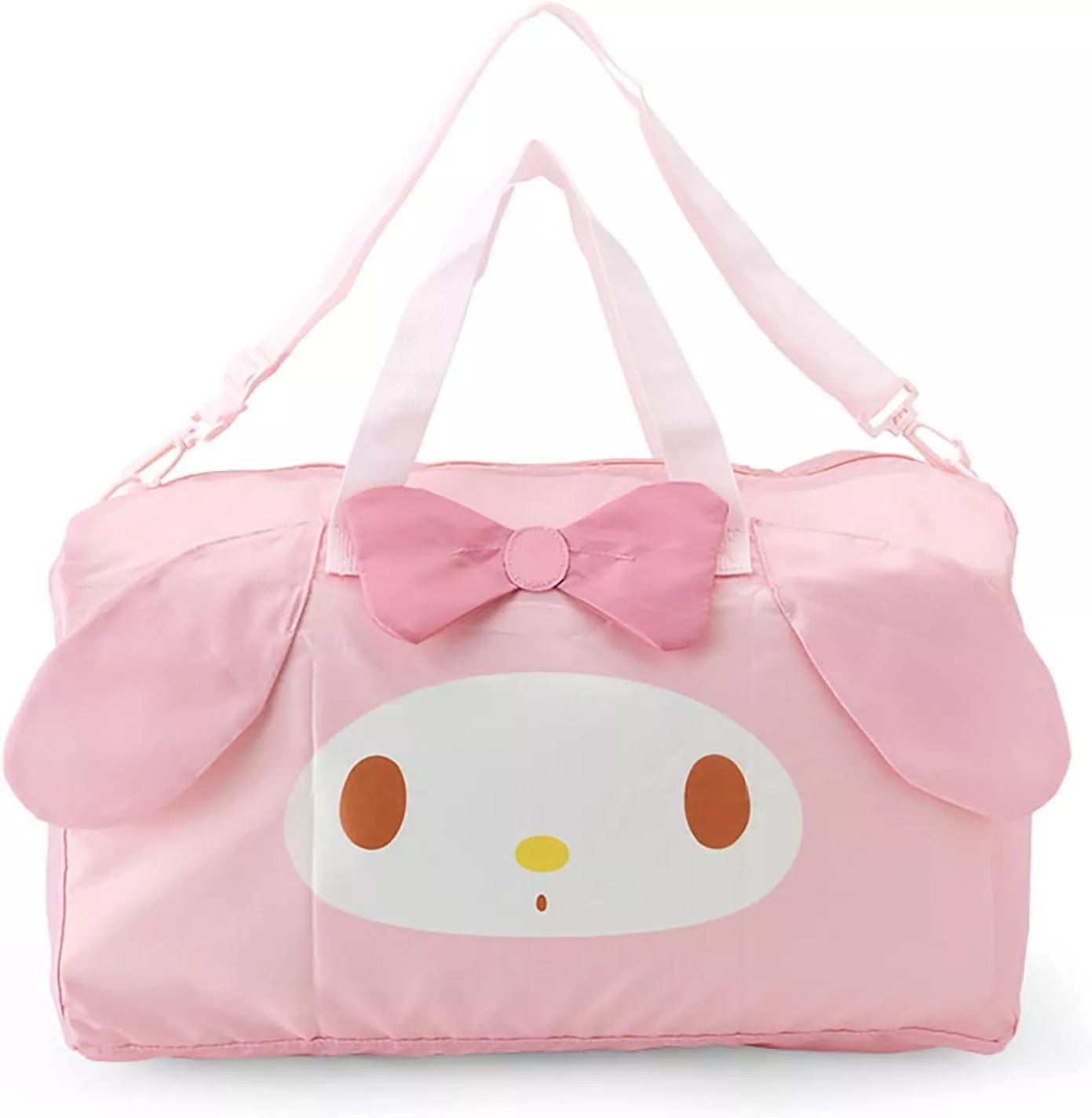 ☻｜JP#三麗鷗#美樂蒂#大臉風#粉：行旅/手提肩背包(約48×22×30cm/收納時24×3×18cm)。