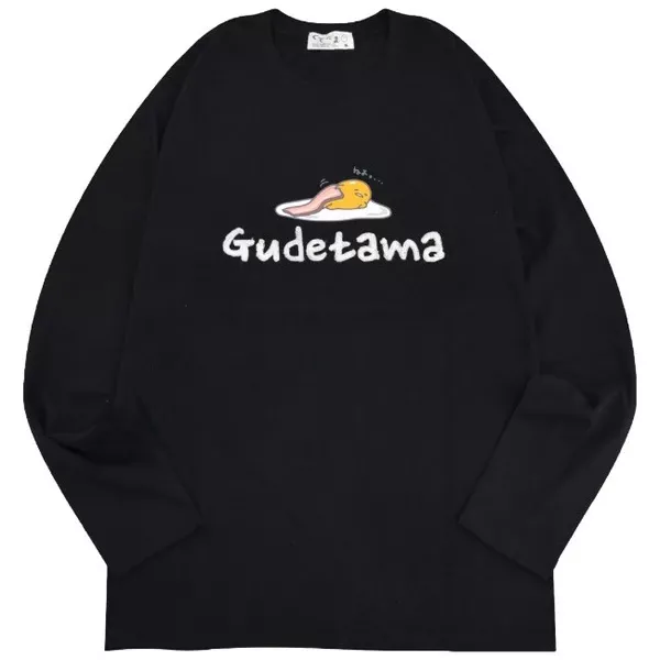 ☻｜JP#三麗鷗#蛋黃哥#B/睡覺#成人/女生#長袖款#黑：衣服(M/L/LL)。