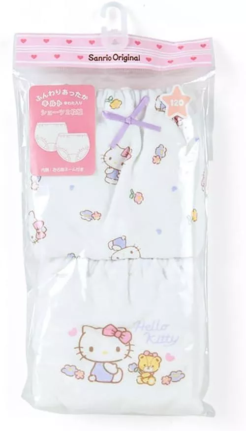 ☻｜JP#三麗鷗#凱蒂貓#花朵#兒童/小北鼻#女孩#白：內褲子兩入組(100)。