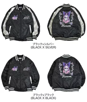 ☻｜JP#三麗鷗#酷洛米#玫瑰花#成人/女生#長袖#銀黑/全黑：夾克/外套(L/LL)。