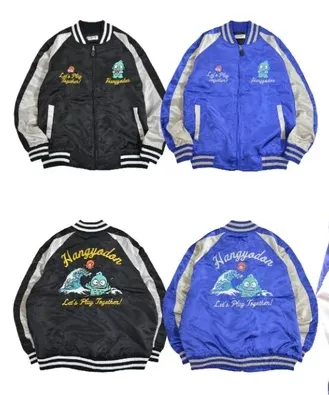 ☻｜JP#三麗鷗#人魚漢頓#浪#成人/男生#長袖#銀藍/銀黑：夾克/外套(M/L/LL)。