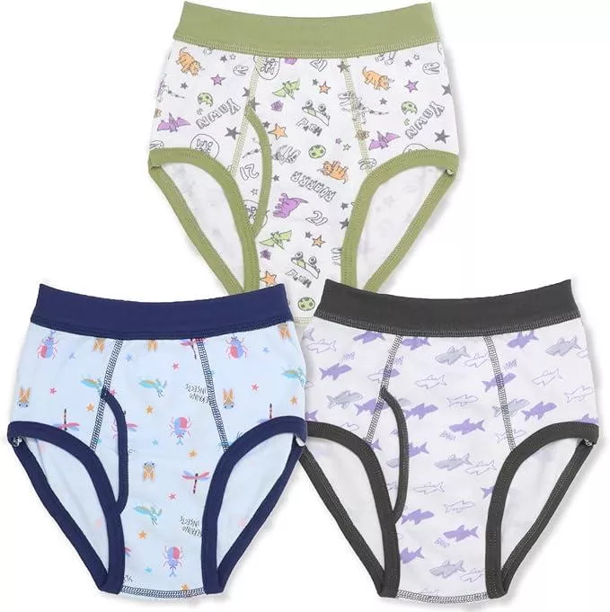 ☻｜JP#GARAU#恐龍/鯊魚/昆蟲#兒童/小北鼻#男孩#綠藍黑：內褲子三入組(100/110/120/130)。