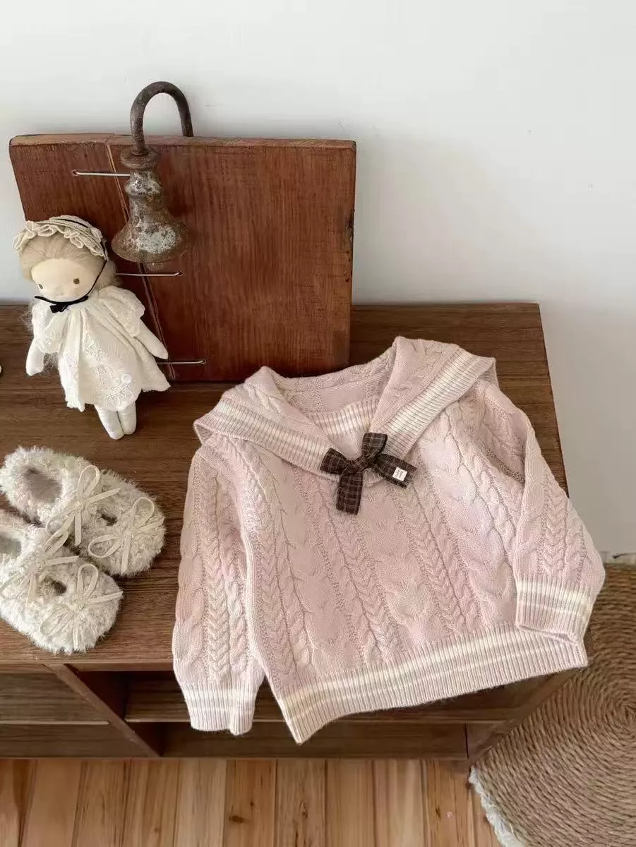 ☻｜JP#海學風#兒童/小北鼻#女孩#長袖款#淺粉色：衣服(90/100/110/120/130)。