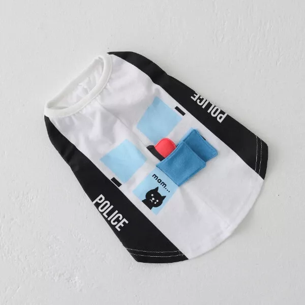 ☻｜JP#警車#貓/狗#黑白色：寵物服(前長約18後長約26.5cm)。