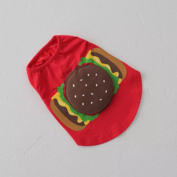 ☻｜JP#漢堡#貓/狗#紅：寵物服(前長約18後長約26.5cm)。