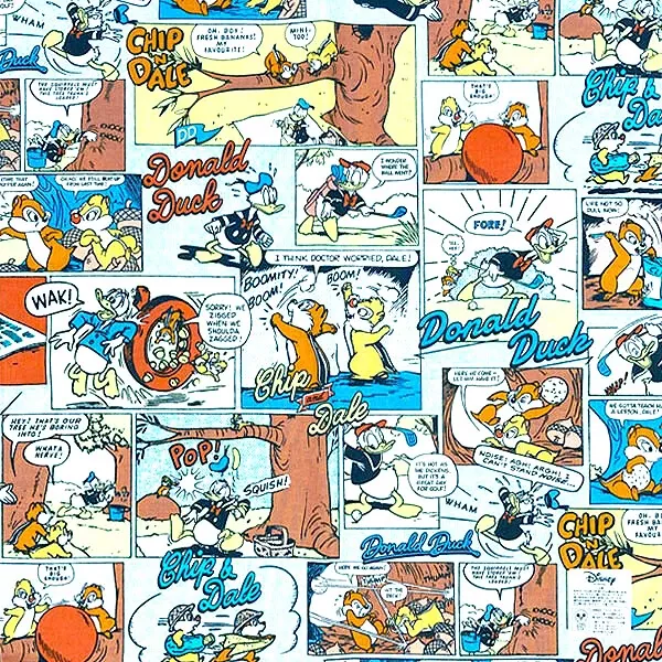 ☻｜JP#迪士尼#奇奇/蒂蒂/唐老鴨#漫畫風#藍：手帕/餐布巾，十件組(約42×42cm)。