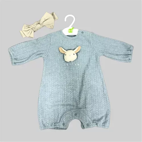 ☻｜JP#TEATAM#羊#兒童#長袖#藍：兔裝包屁衣(70)。