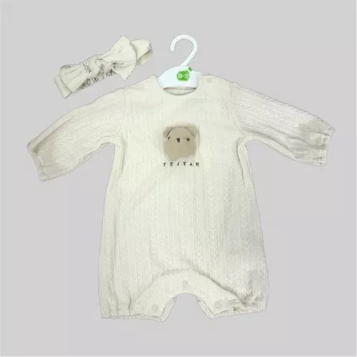 ☻｜JP#TEATAM#熊#兒童#長袖#白：兔裝包屁衣(70)。