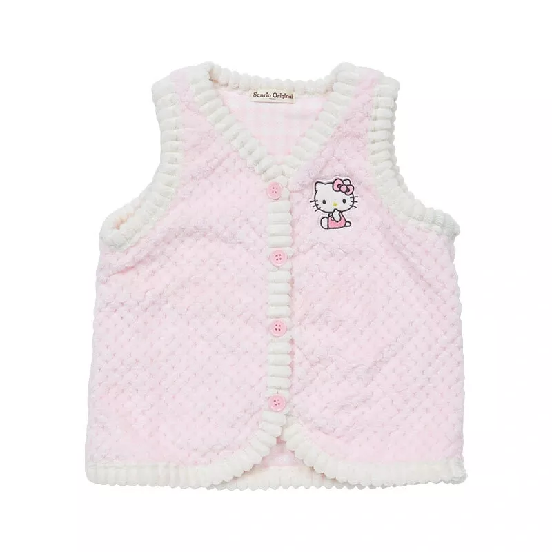 ☻｜JP#三麗鷗#凱蒂貓#兒童/女孩#無袖#白粉色：背心/外套(100/110/120/130/140)。