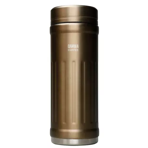 ☻｜JP#CBJAPAN#QAHWA#咖：不鏽鋼，直飲式/水瓶水壺罐(約67×H183mm/保温89℃以上(1時)69℃以上(6時)保冷5℃以下(1時)8℃以下(6時)/410ml)。