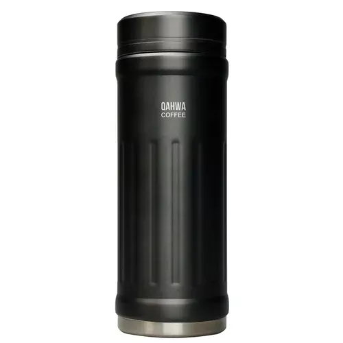 ☻｜JP#CBJAPAN#QAHWA#黑：不鏽鋼，直飲式/水瓶水壺罐(約67×H183mm/保温89℃以上(1時)69℃以上(6時)保冷5℃以下(1時)8℃以下(6時)/410ml)。