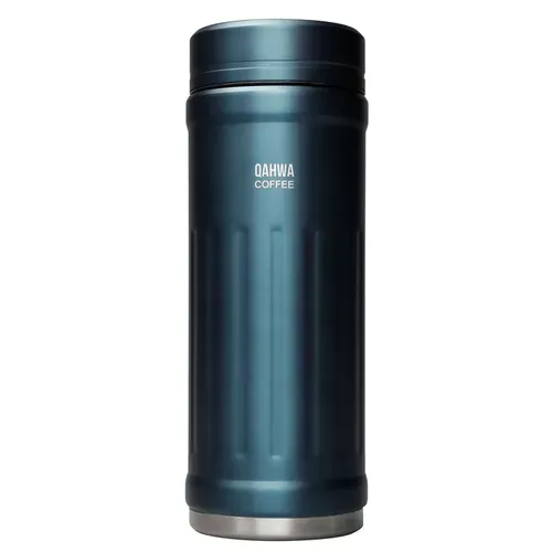 ☻｜JP#CBJAPAN#QAHWA#藍：不鏽鋼，直飲式/水瓶水壺罐(約67×H183mm/保温89℃以上(1時)69℃以上(6時)保冷5℃以下(1時)8℃以下(6時)/410ml)。