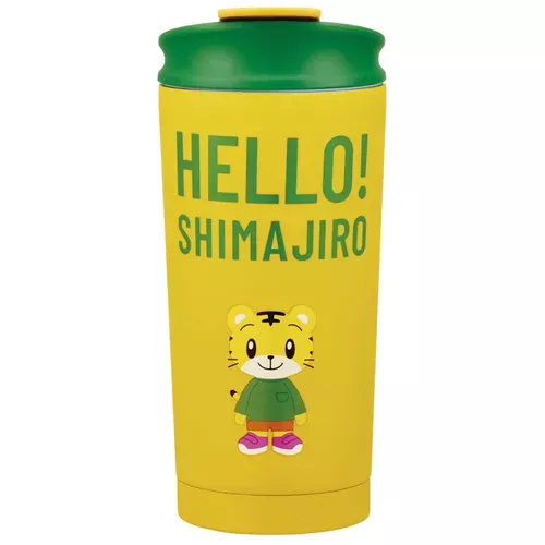 ☻｜JP#可愛巧虎島#巧虎#甜甜圈#黃綠色：不鏽鋼，杯蓋組(約80×185mm/450ml)。