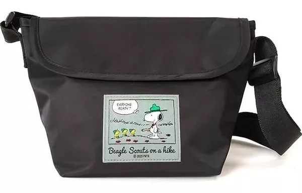☻｜JP#史努比#偵查兵#黑：手提肩背包(約18×29×14cm/背帶長65~127cm)