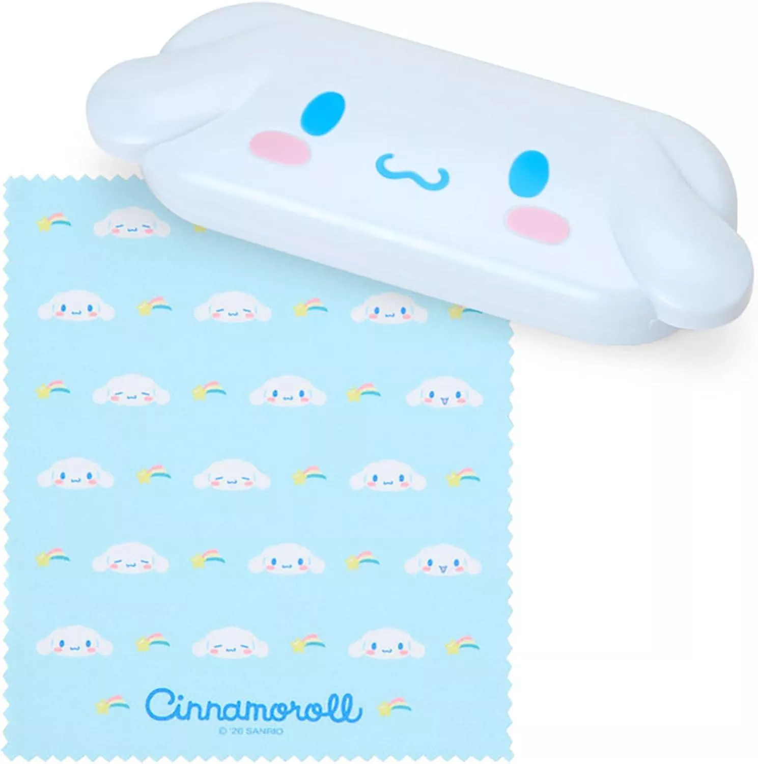 ☻｜JP#三麗鷗#大耳狗#淺藍色：眼鏡盒(約17.5×6.5×3.5cm/鏡布約15×17.5cm)。