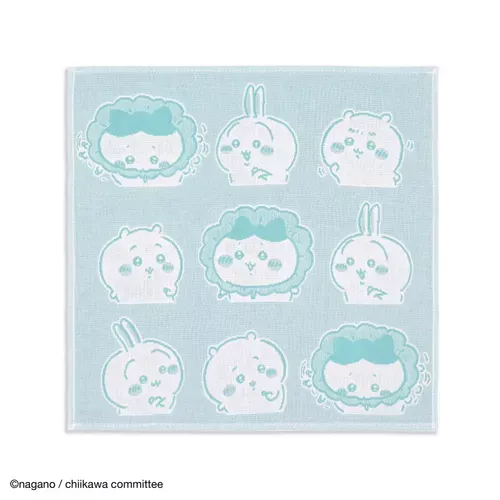 ੴ ｜JP#吉伊卡哇#小八菜#藍：方巾五件組(約34×34cm)。