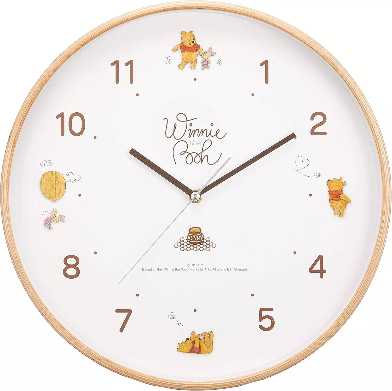 ੴ ｜JP#迪士尼#小熊維尼#生活風#白：掛時鐘(約31.5×31.5×4.5cm)。