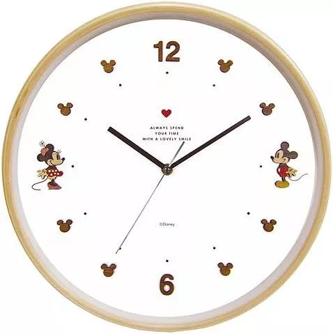 ੴ ｜JP#迪士尼#米奇/米妮#情侶風#白：掛時鐘(約31.5×31.5×4.5cm)。