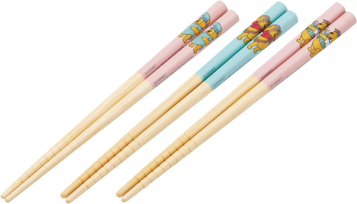 ੴ ｜JP#迪士尼#小熊維尼#日常風#粉：天然竹，筷子三雙組(約165mm)。
