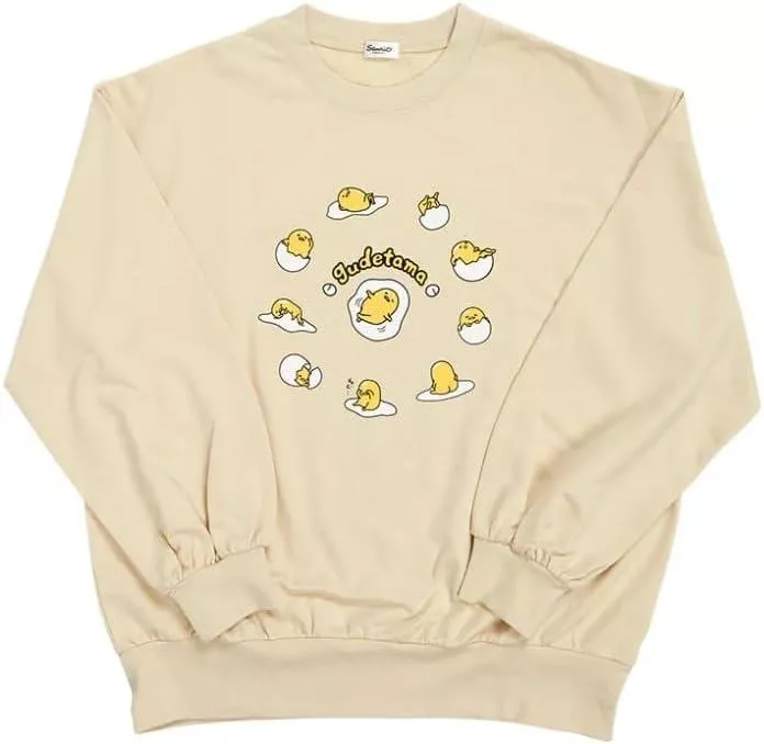 ੴ ｜JP#三麗鷗#蛋黃哥#日常風#成人/女生#長袖#米：衣服(ML/胸圍79~94cm/身高154~162cm)。