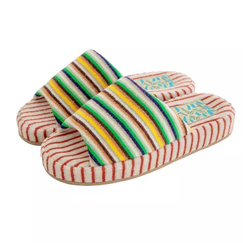 ੴ ｜JP#線條紋#女生#紅黃綠：室內鞋(M/約23~24.5cm)。