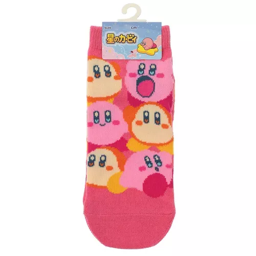 ܤ｜JP#任天堂#星之卡比/瓦豆魯迪#成人/女生#饅頭風#粉：襪子三件組(約23~25cm)。
