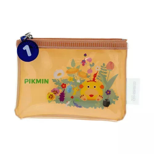 ܤ｜JP#任天堂#皮克敏#叢林風#透咖色：收納包兩件組(約W13×H9.5×D0.5cm)。