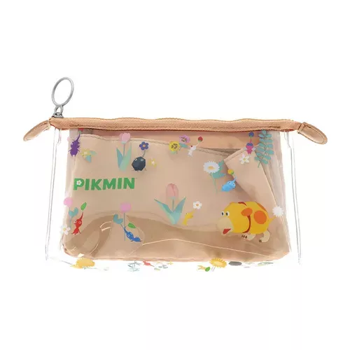 ܤ｜JP#任天堂#皮克敏#叢林風#透咖色：筆袋/收納包(約W19×H11×D6cm)。