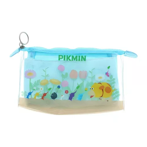 ܤ｜JP#任天堂#皮克敏#叢林風#透藍色：筆袋/收納包(約W19×H11×D6cm)。