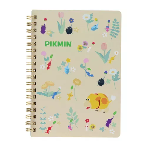 ܤ｜JP#任天堂#皮克敏#叢林風#米#B6：筆記本雜記簿五件組(約W12.8×H18.2×D1.3cm)。