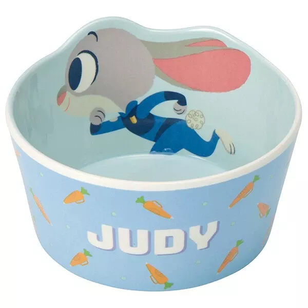 ܤ｜JP#迪士尼#動物方城市#茱蒂#藍：美耐皿，餐碗五件組(約120×120×58mm/耐溫120度/450ml)。