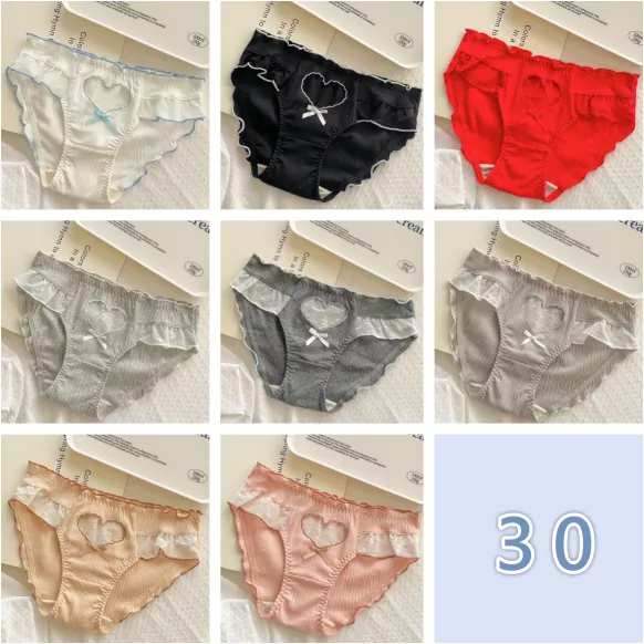 ܤ｜JP#愛心#成人/女生#混搭色#F：內褲三十件組(隨機出貨)。