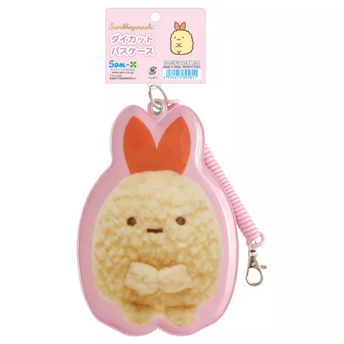 ܤ｜JP#SANX#角落生物/角落小夥伴#蝦#粉：識別證票卡夾/收納包三件組(約17×11.5cm)。