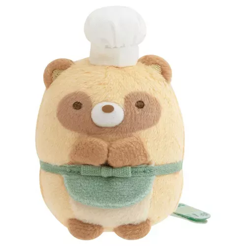 ܤ｜JP#SANX#角落生物/角落小夥伴#狸貓#咖綠色：娃偶扭蛋盒玩佈景擺飾三件組(約7.5×5×6cm)。