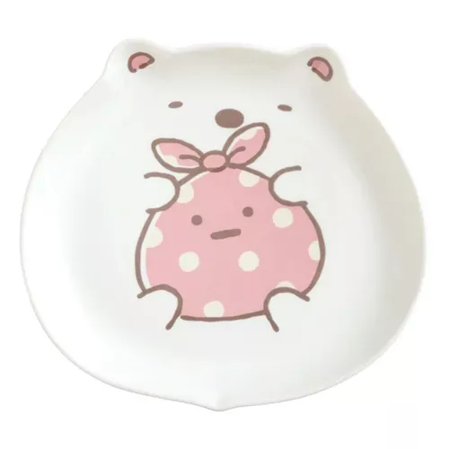 ܤ｜JP#SANX#角落生物/角落小夥伴#狸貓餐廳風#北極熊/包袱#白：陶瓷，型盤子(約20×3.2cm)。